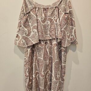 Elegant Paisley Off-Shoulder Dress